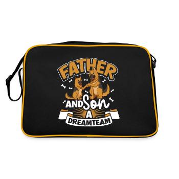 Das Dreamteam - Vater und Sohn - Retro Tasche - Schwarz/Gold - Hinten