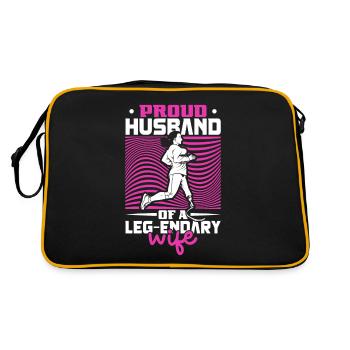 Proud husband - prosthetic leg - Retro Bag - black/gold - Back