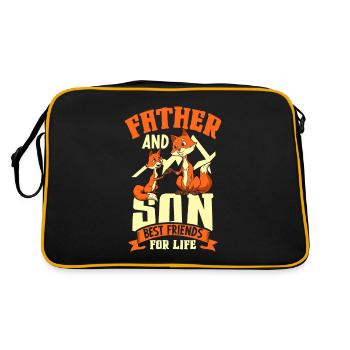 Freunde fürs Leben - Vater und Sohn - Retro Tasche - Schwarz/Gold - Hinten