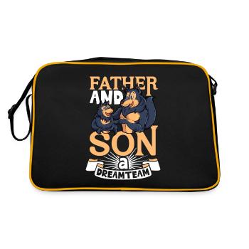 Das Dreamteam - Vater und Sohn - Retro Tasche - Schwarz/Gold - Hinten