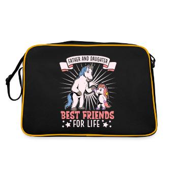 Freunde fürs Leben - Vater und Tochter - Retro Tasche - Schwarz/Gold - Hinten