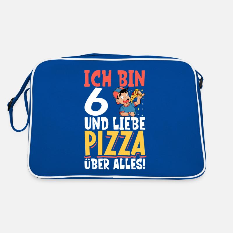 Ich bin 6 - Jungen Pizza Retro Tasche