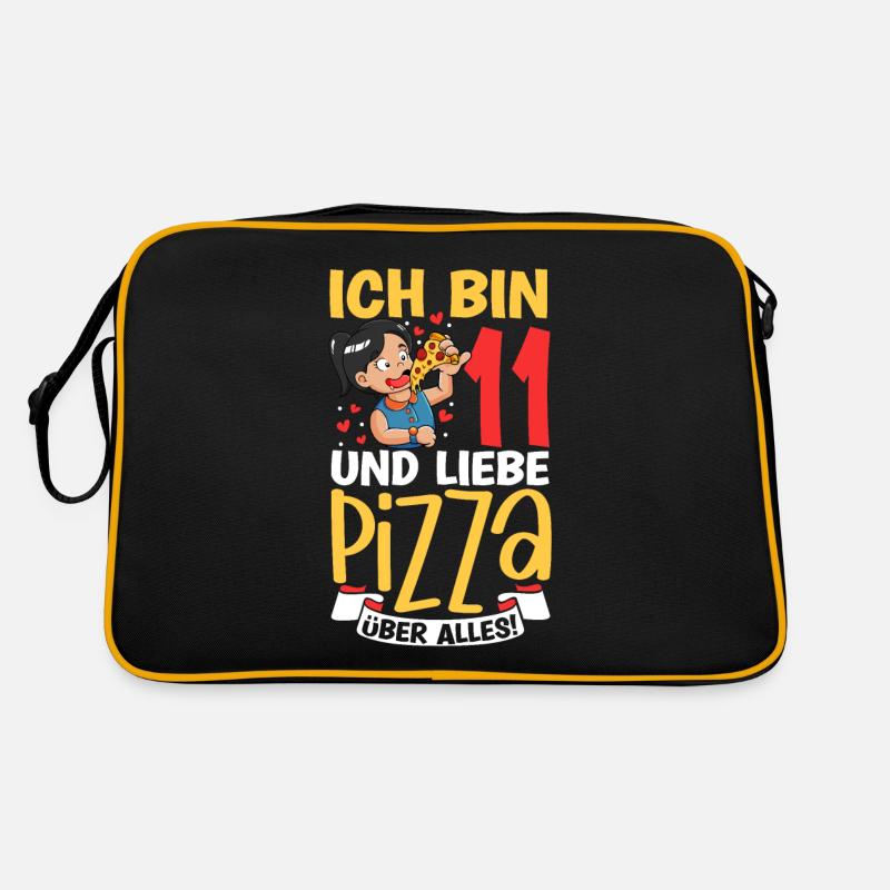 Ich bin 11 - Mädchen Pizza Retro Tasche