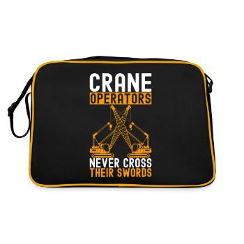 Kranführer Kranfahrer - Retro Tasche - Schwarz/Gold - Hinten