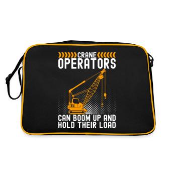 Kranführer Kranfahrer - Retro Tasche - Schwarz/Gold - Hinten