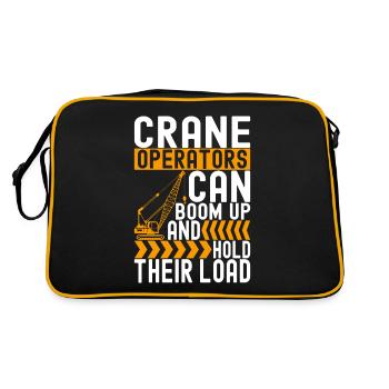 Kranführer Kranfahrer - Retro Tasche - Schwarz/Gold - Hinten