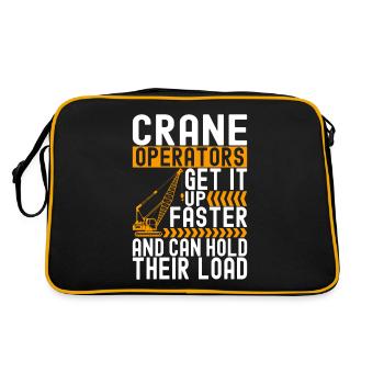 Kranführer Kranfahrer - Retro Tasche - Schwarz/Gold - Hinten