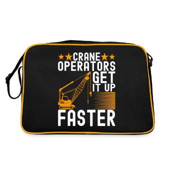 Kranführer Kranfahrer - Retro Tasche - Schwarz/Gold - Hinten