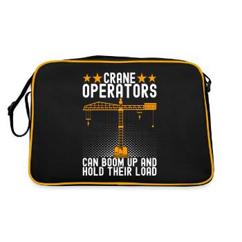 Kranführer Kranfahrer - Retro Tasche - Schwarz/Gold - Hinten