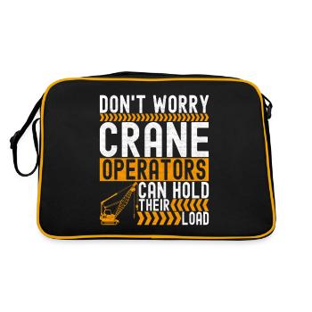 Kranführer Kranfahrer - Retro Tasche - Schwarz/Gold - Hinten