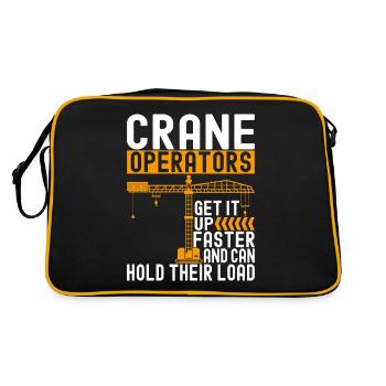 Kranführer Kranfahrer - Retro Tasche - Schwarz/Gold - Hinten