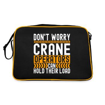Kranführer Kranfahrer - Retro Tasche - Schwarz/Gold - Hinten