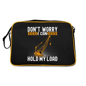 Kranführer Kranfahrer - Retro Tasche - Schwarz/Gold - Hinten