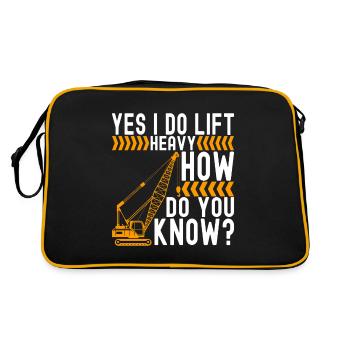 Kranführer Kranfahrer - Retro Tasche - Schwarz/Gold - Hinten