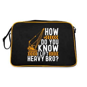 Kranführer Kranfahrer - Retro Tasche - Schwarz/Gold - Hinten