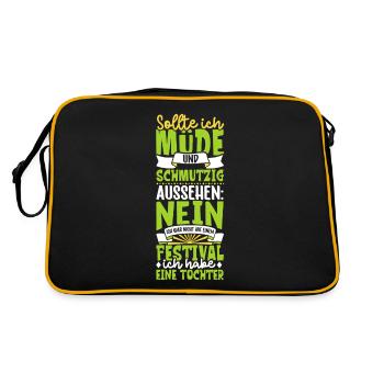 Müde und schmutzig - Tochter - Retro Tasche - Schwarz/Gold - Hinten