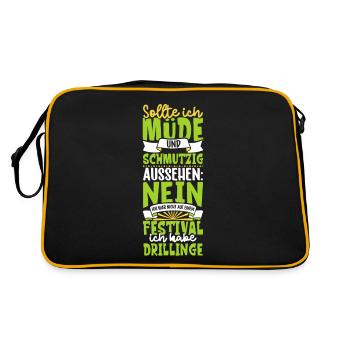 Müde und schmutzig - Drillinge - Retro Tasche - Schwarz/Gold - Hinten