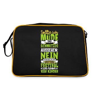 Müde und schmutzig - vier Kinder - Retro Tasche - Schwarz/Gold - Hinten