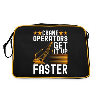 Kranführer Kranfahrer - Retro Tasche - Schwarz/Gold - Hinten