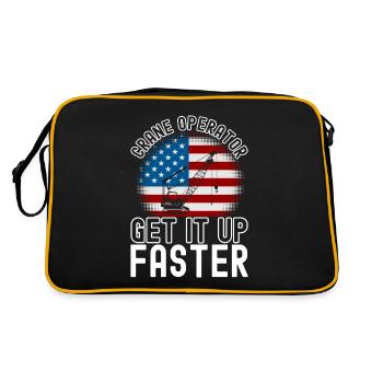 Kranführer Kranfahrer - Retro Tasche - Schwarz/Gold - Hinten