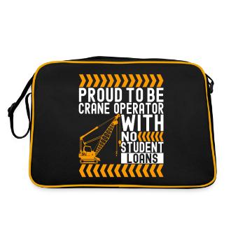 Kranführer Kranfahrer - Retro Tasche - Schwarz/Gold - Hinten