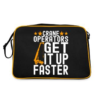 Kranführer Kranfahrer - Retro Tasche - Schwarz/Gold - Hinten