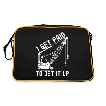 Kranführer Kranfahrer - Retro Tasche - Schwarz/Gold - Hinten