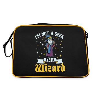 No Geek - D20 RPG Character - Wizard - Retro Bag - black/gold - Back