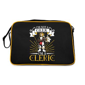 Not a geek - D20 role-playing game character - cleric - Retro Bag - black/gold - Back