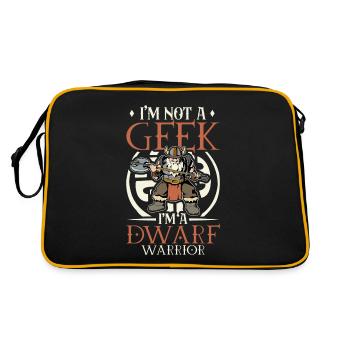D20 RPG Character - Dwarf Warrior - Retro Bag - black/gold - Back