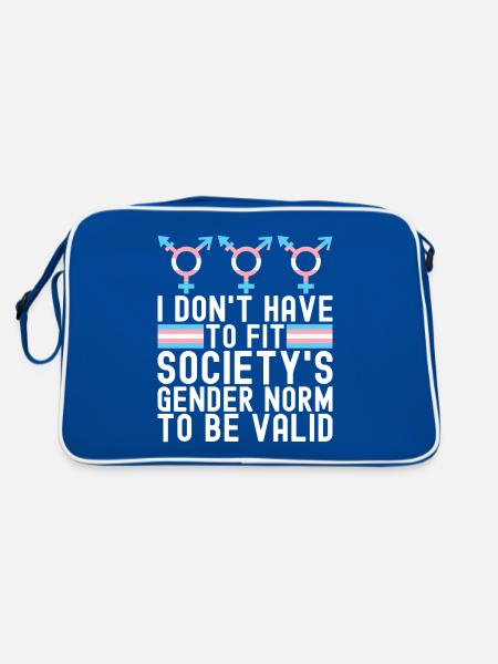 Transgender Trans LGBTQ - Retro Bag - blue/white - Back