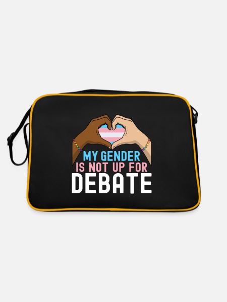 Transgender Trans LGBTQ - Retro Tasche - Schwarz/Gold - Hinten