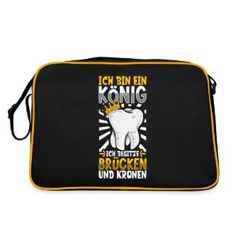 Ich bin ein König - Zahnpflege - Retro Tasche - Schwarz/Gold - Hinten