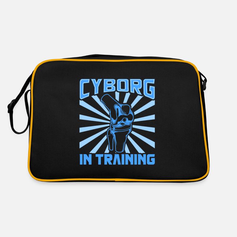 Cyborg im Training - Knieprothese Retro Tasche