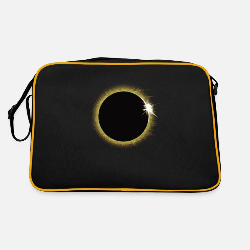 Sonnenfinsternis - Retro Tasche - Schwarz/Gold