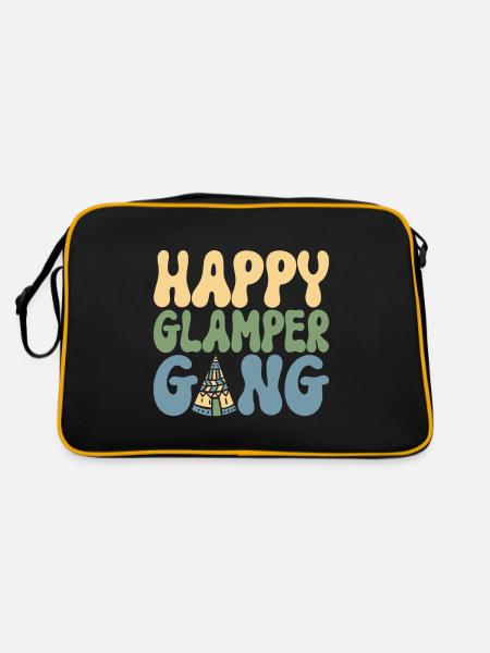 Glamping Glamper - Retro Tasche - Schwarz/Gold - Hinten