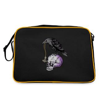 Gothic crow with Mjölnir necklace on skull - Goth - Retro Bag - black/gold - Back