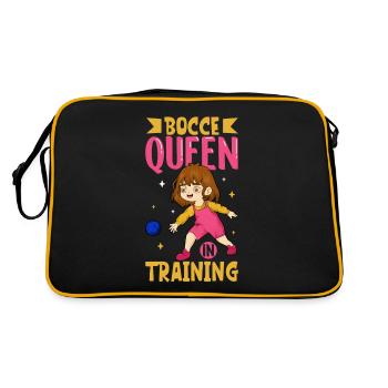 Bocce Queen in Training - Boccia - Retro Tasche - Schwarz/Gold - Hinten