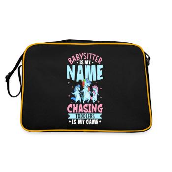 Avec licorne - Je suis baby-sitter - Sac Retro - noir/or - Dos