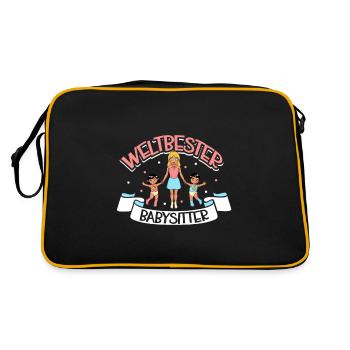 Weltbester Babysitter - Retro Tasche - Schwarz/Gold - Hinten