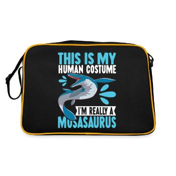 Dinosaure mosasaure - Sac Retro - noir/or - Dos