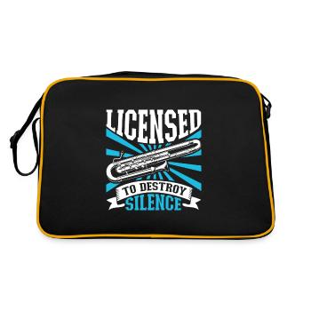 Lizenz zum Krach machen - Kontrafagott - Retro Tasche - Schwarz/Gold - Hinten