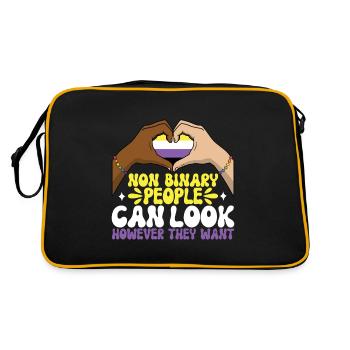 Non Binary Pride Genderqueer - Retro Bag - black/gold - Back