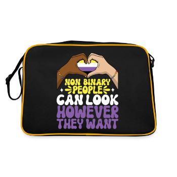 Non Binary Pride Genderqueer - Retro Bag - black/gold - Back