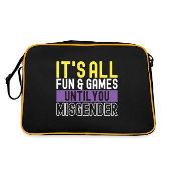Non Binary Pride Genderqueer - Retro Bag - black/gold - Back