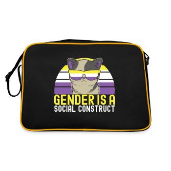 Non Binary Pride Genderqueer - Retro Bag - black/gold - Back