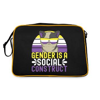 Non Binary Pride Genderqueer - Retro Bag - black/gold - Back