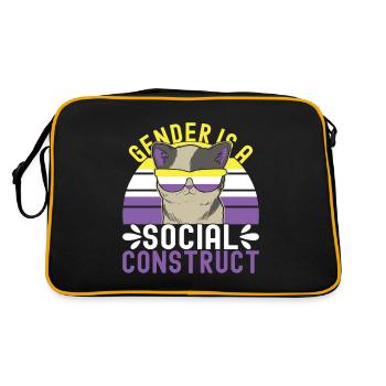 Non Binary Pride Genderqueer - Retro Bag - black/gold - Back