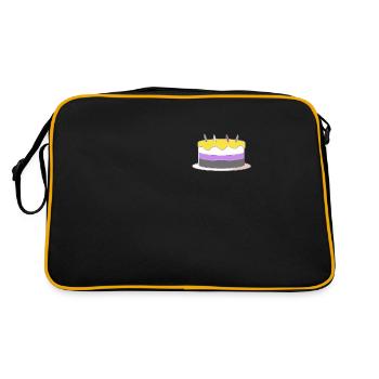 Non Binary Pride Genderqueer - Retro Bag - black/gold - Back