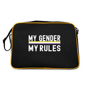 Non Binary Pride Genderqueer - Retro Bag - black/gold - Back